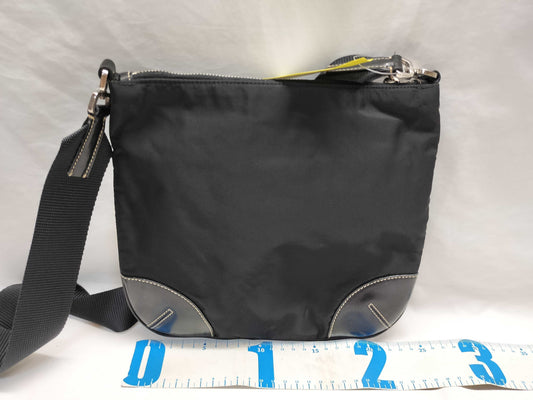 PRADA nylon and leather shoulder bag