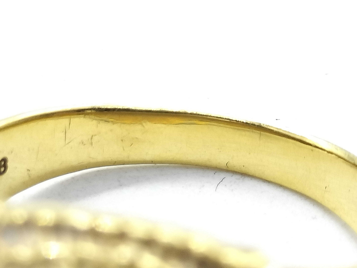 Owl motif D0.10ct K18 4.7g ring 