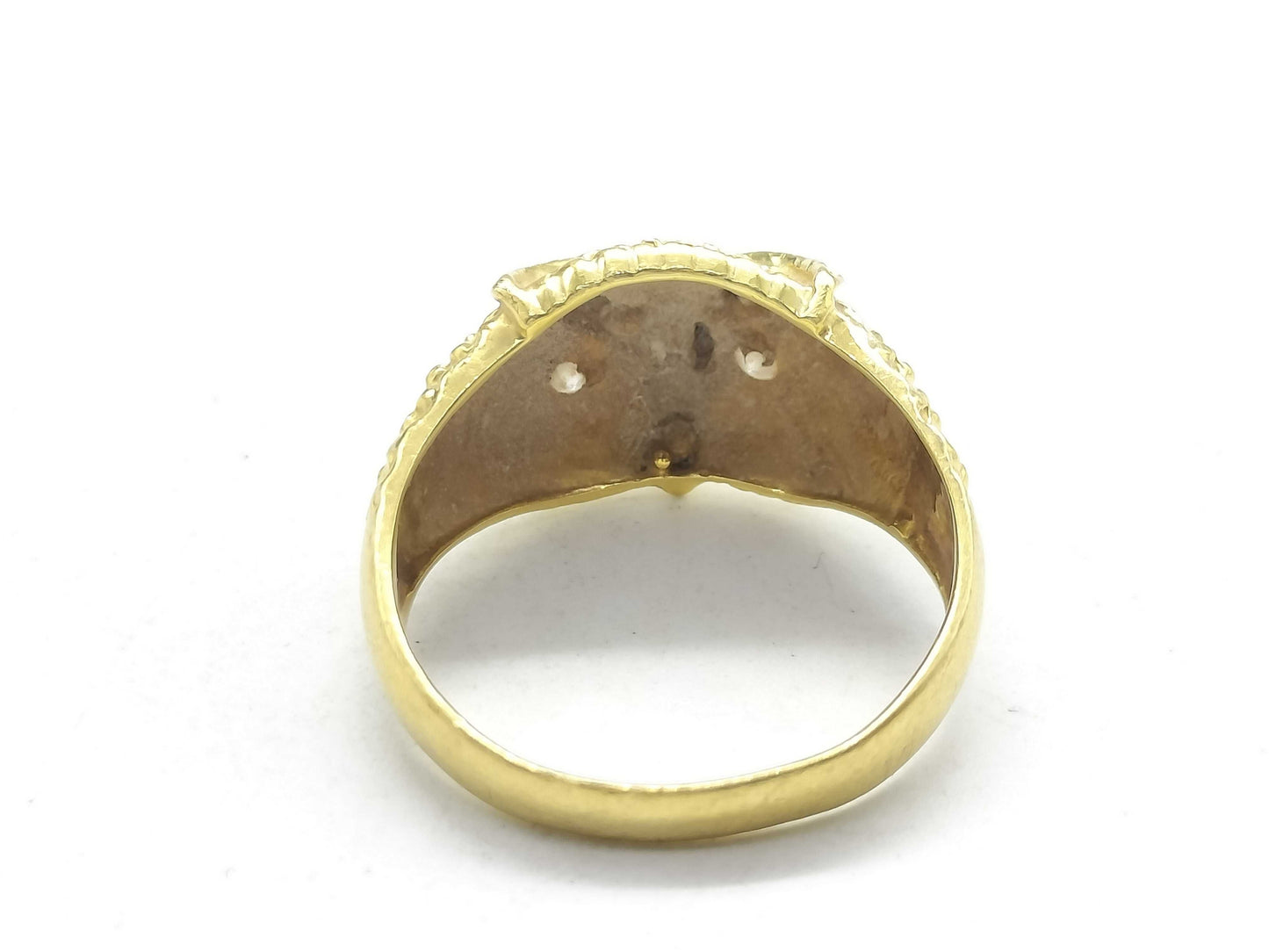 Owl motif D0.10ct K18 4.7g ring 