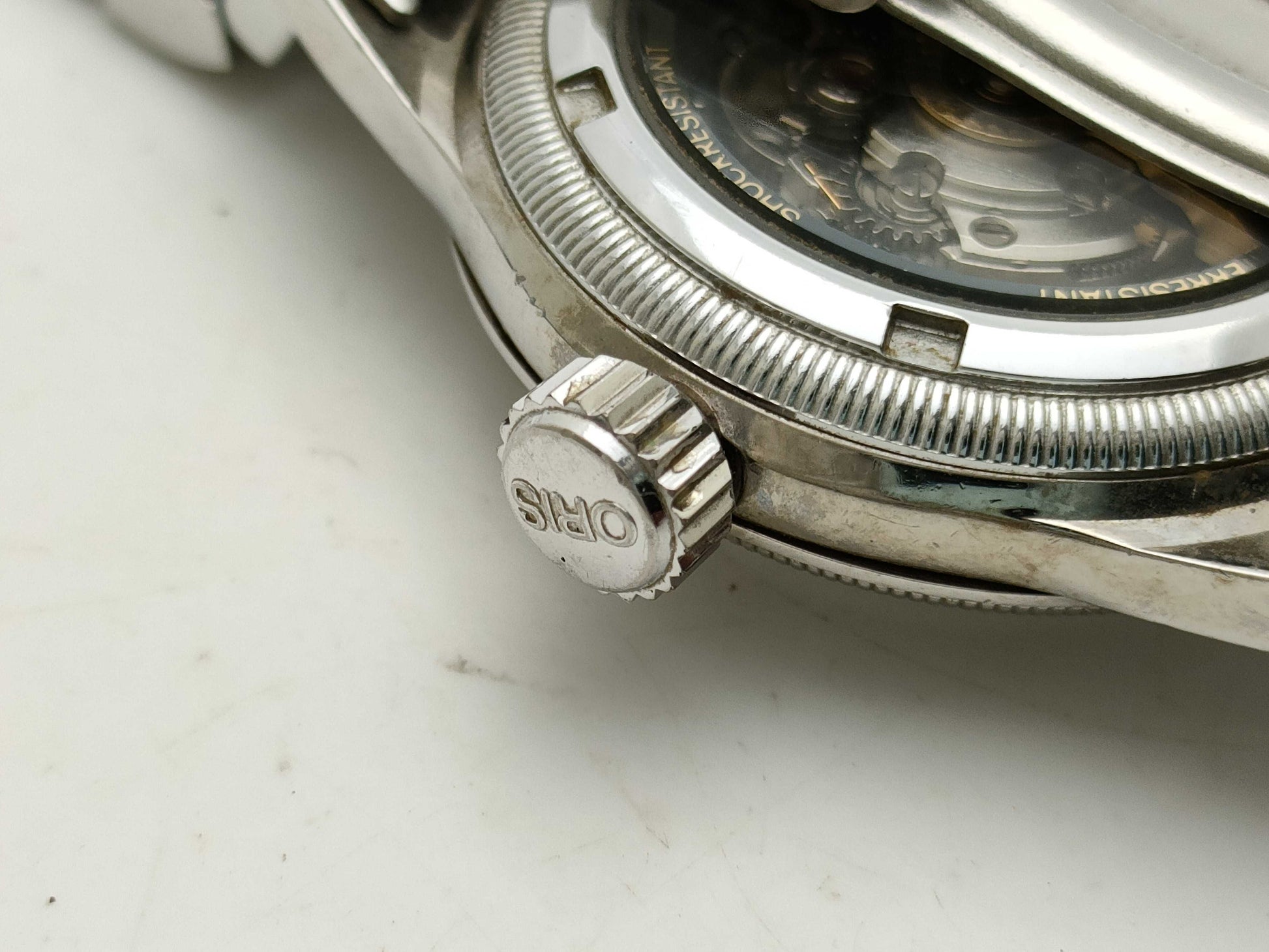 Oris Pointer Date Women's Watch with See-Through Back