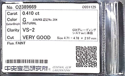 0.410ct G VS-2 VERY GOOD/GD/GD FAINT NATURAL 4.71-4.78X2.97mm Diamond Loose
