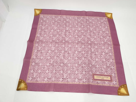 LOUIS VUITTON Monogram Cotton Handkerchief Scarf