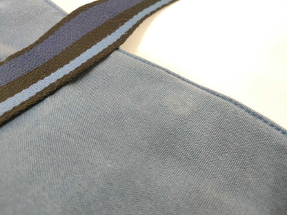 HERMES Troca Troca Horizontal MM Canvas Blue Tote Bag
