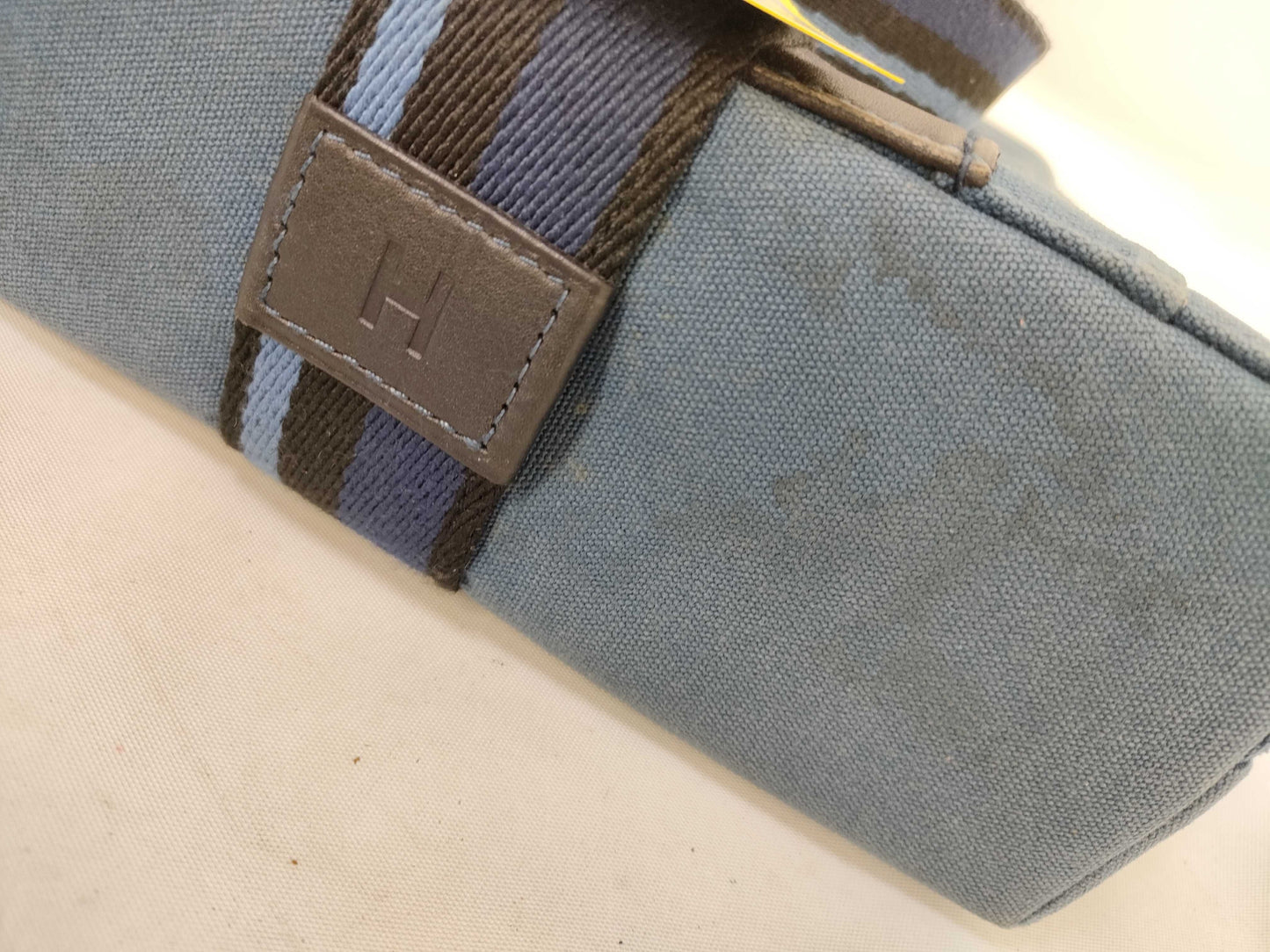 HERMES Troca Troca Horizontal MM Canvas Blue Tote Bag