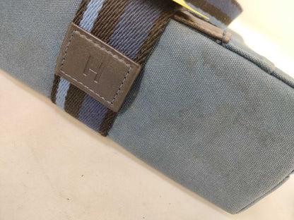 HERMES Troca Troca Horizontal MM Canvas Blue Tote Bag