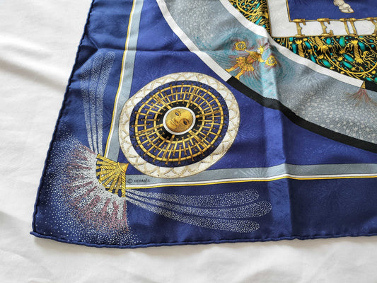 HERMES Carre Carre 90 Skilled Fire Scarf