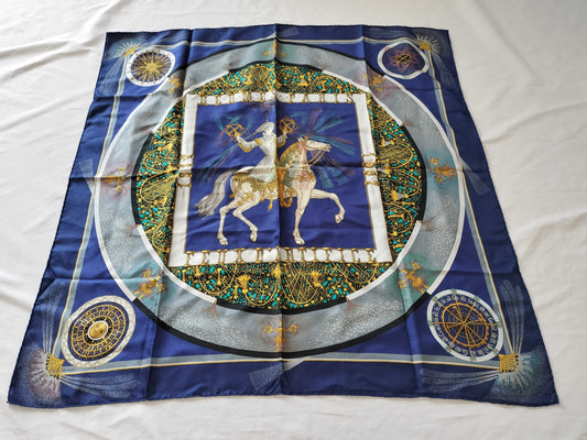 HERMES Carre Carre 90 Skilled Fire Scarf