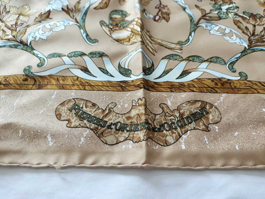 HERMES Carré 90 Scarf with Eastern Stones and Western Stonework