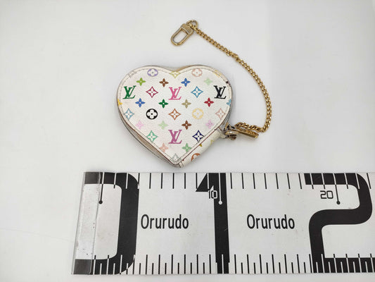 LOUIS VUITTON Heart Coin Case White Coin Case