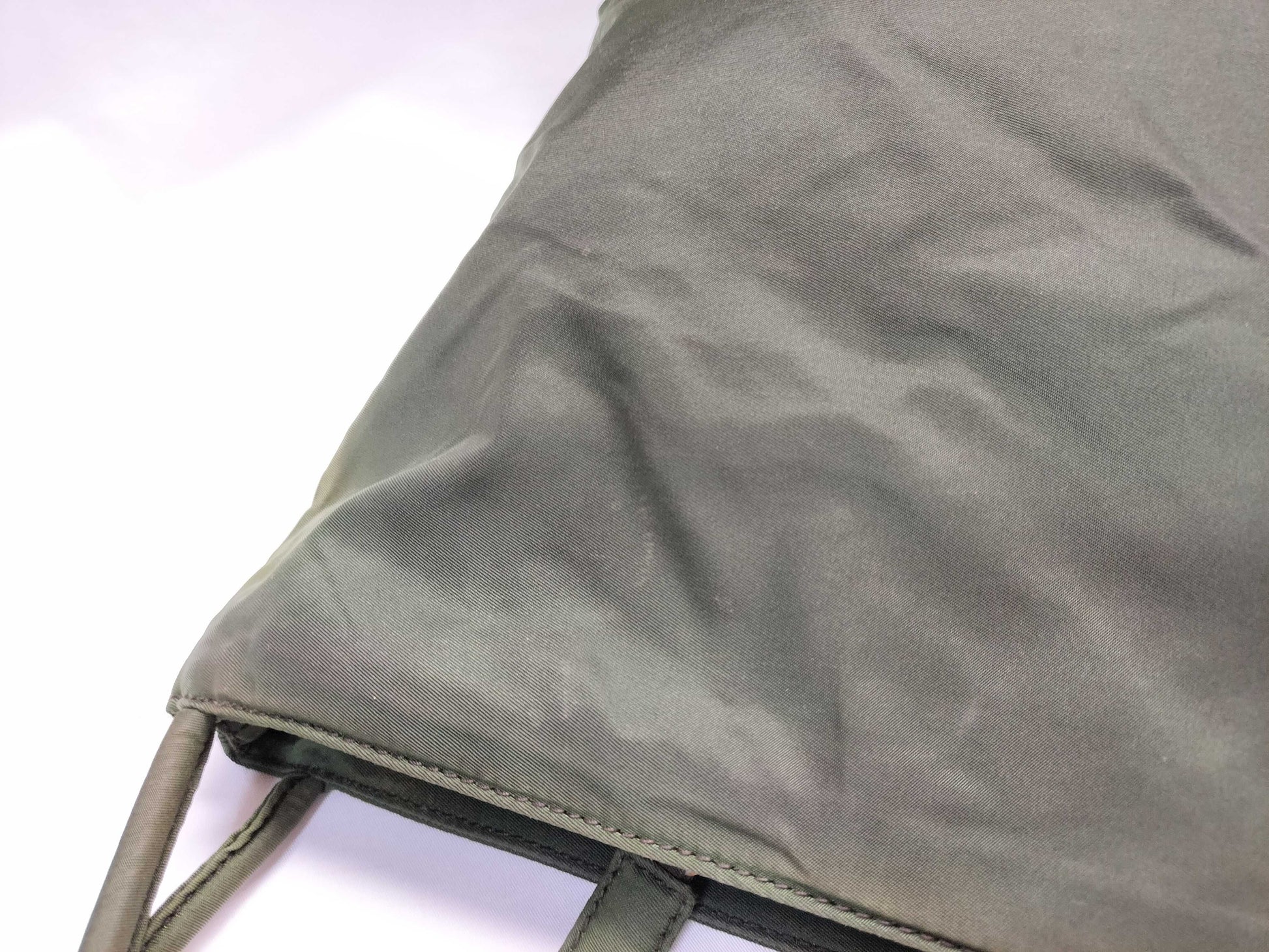PRADA Nylon Khaki Tote Bag/Shoulder Bag 