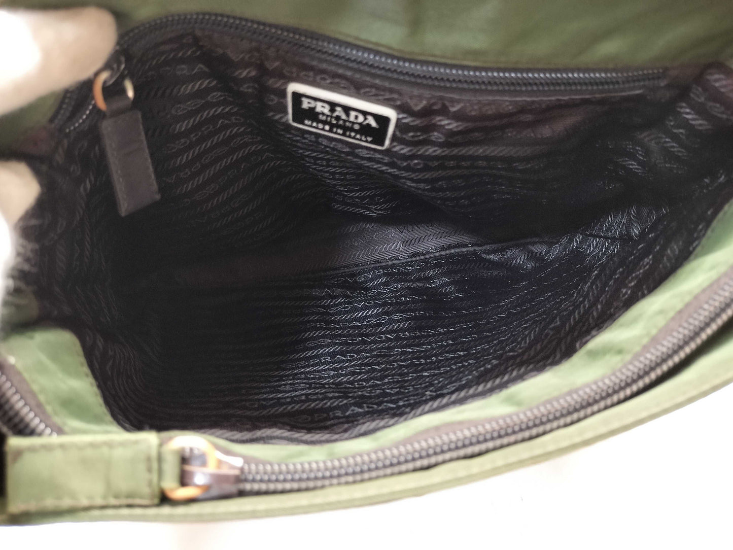 PRADA Nylon Khaki Tote Bag/Shoulder Bag 