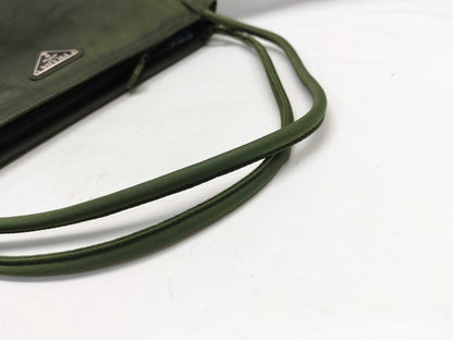 PRADA Nylon Khaki Tote Bag/Shoulder Bag 