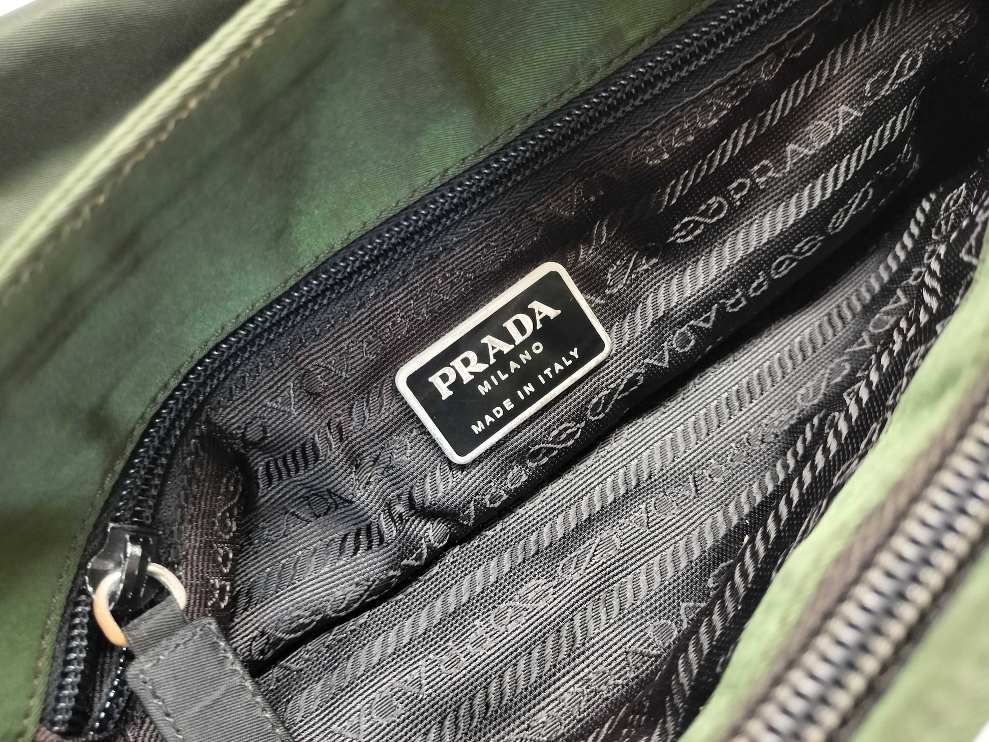 PRADA Nylon Khaki Tote Bag/Shoulder Bag 
