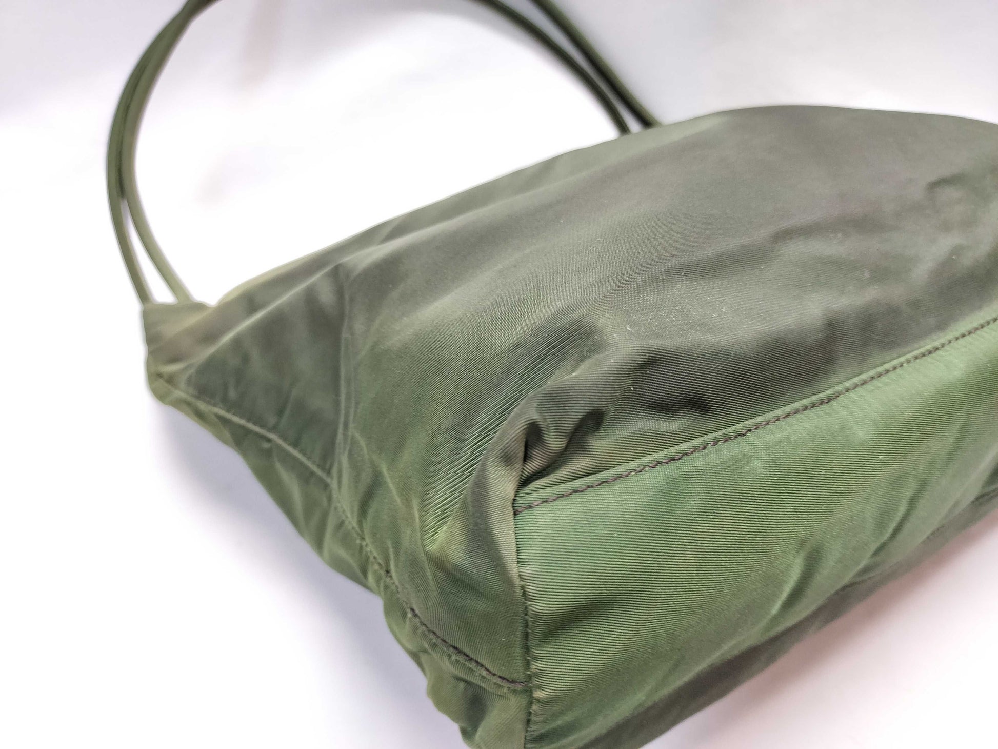 PRADA Nylon Khaki Tote Bag/Shoulder Bag 