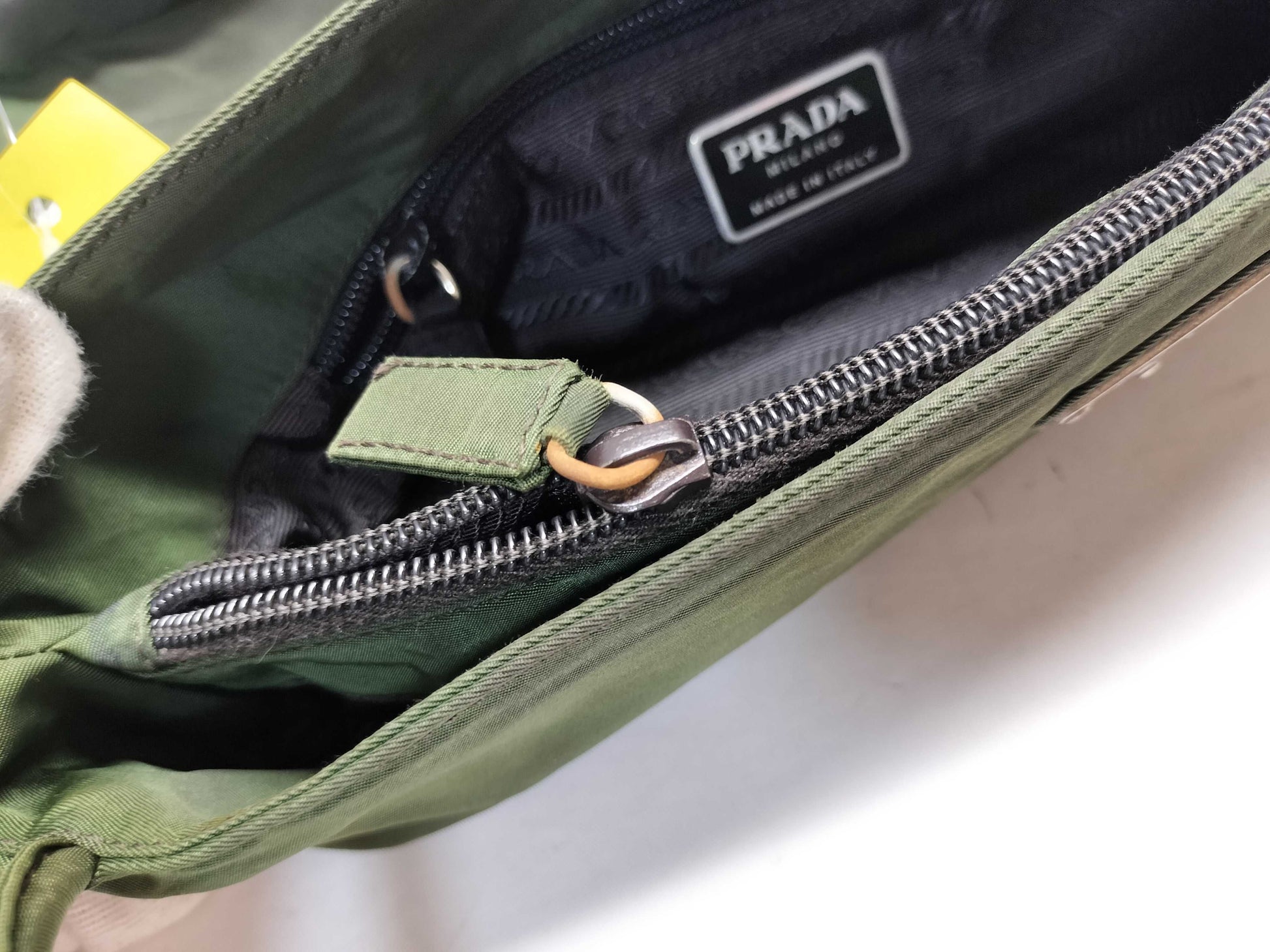 PRADA Nylon Khaki Tote Bag/Shoulder Bag 