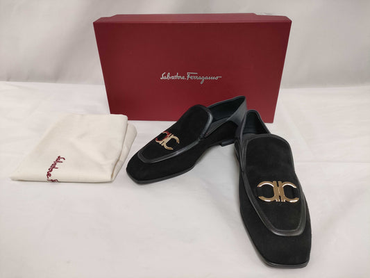 Salvatore Ferragamo Gancini suede loafers