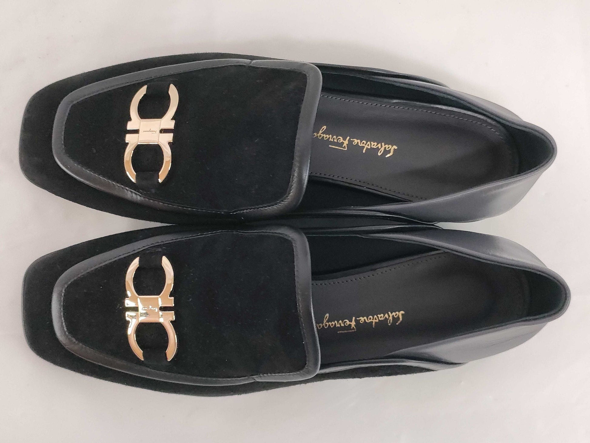 Salvatore Ferragamo Gancini suede loafers