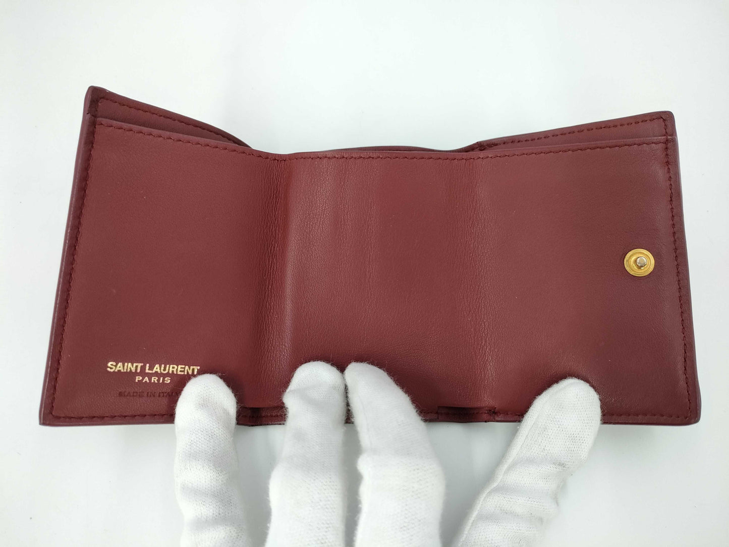 Yves Saint Laurent Tri-fold Wallet Red Wallet