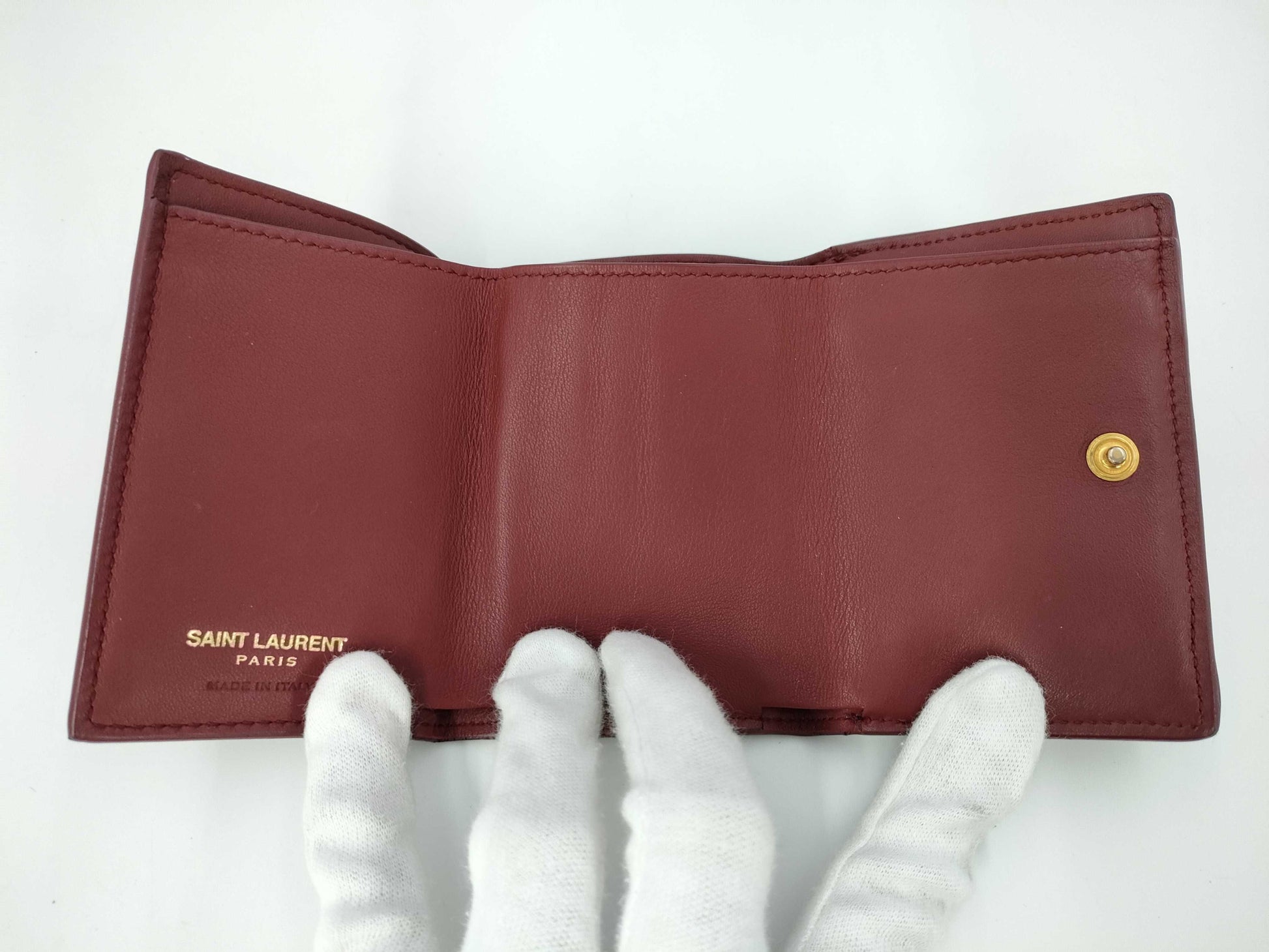Yves Saint Laurent Tri-fold Wallet Red Wallet