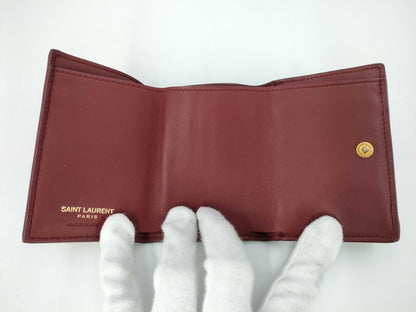 Yves Saint Laurent Tri-fold Wallet Red Wallet
