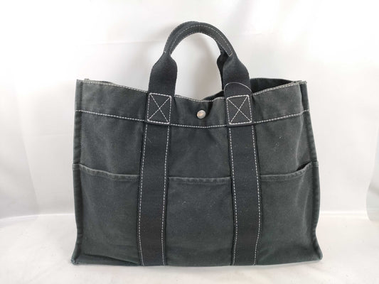 HERMES Foul Toe Canvas Handbag Tote Bag