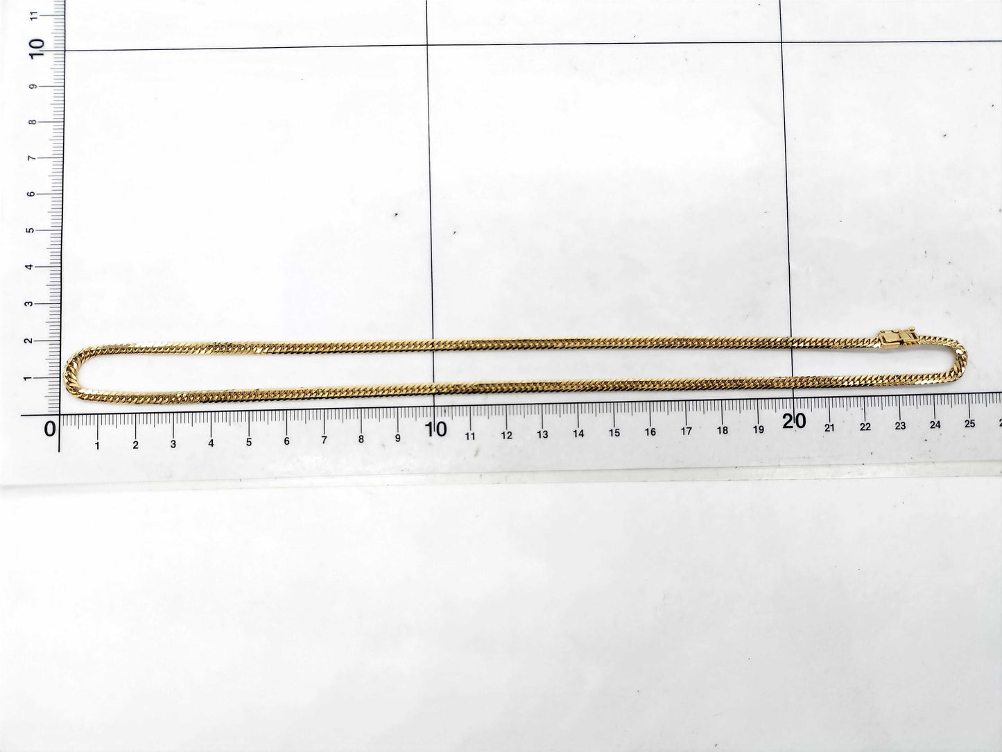 6-sided double 18K gold 20.2g necklace 