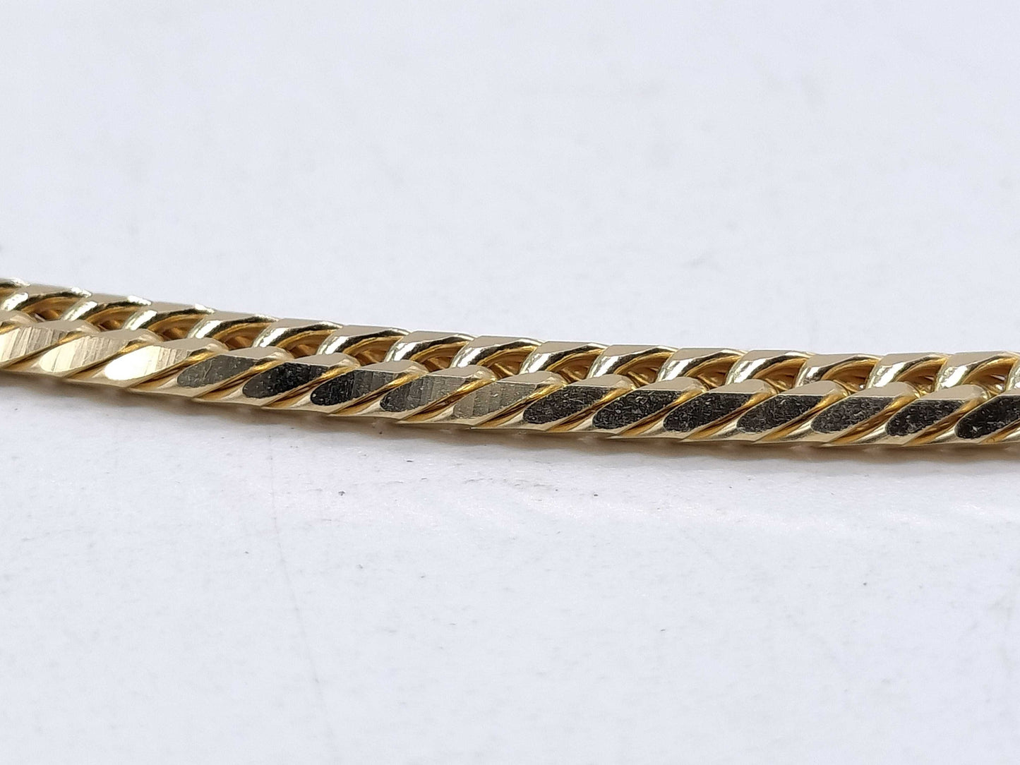 6-sided double 18K gold 20.2g necklace 