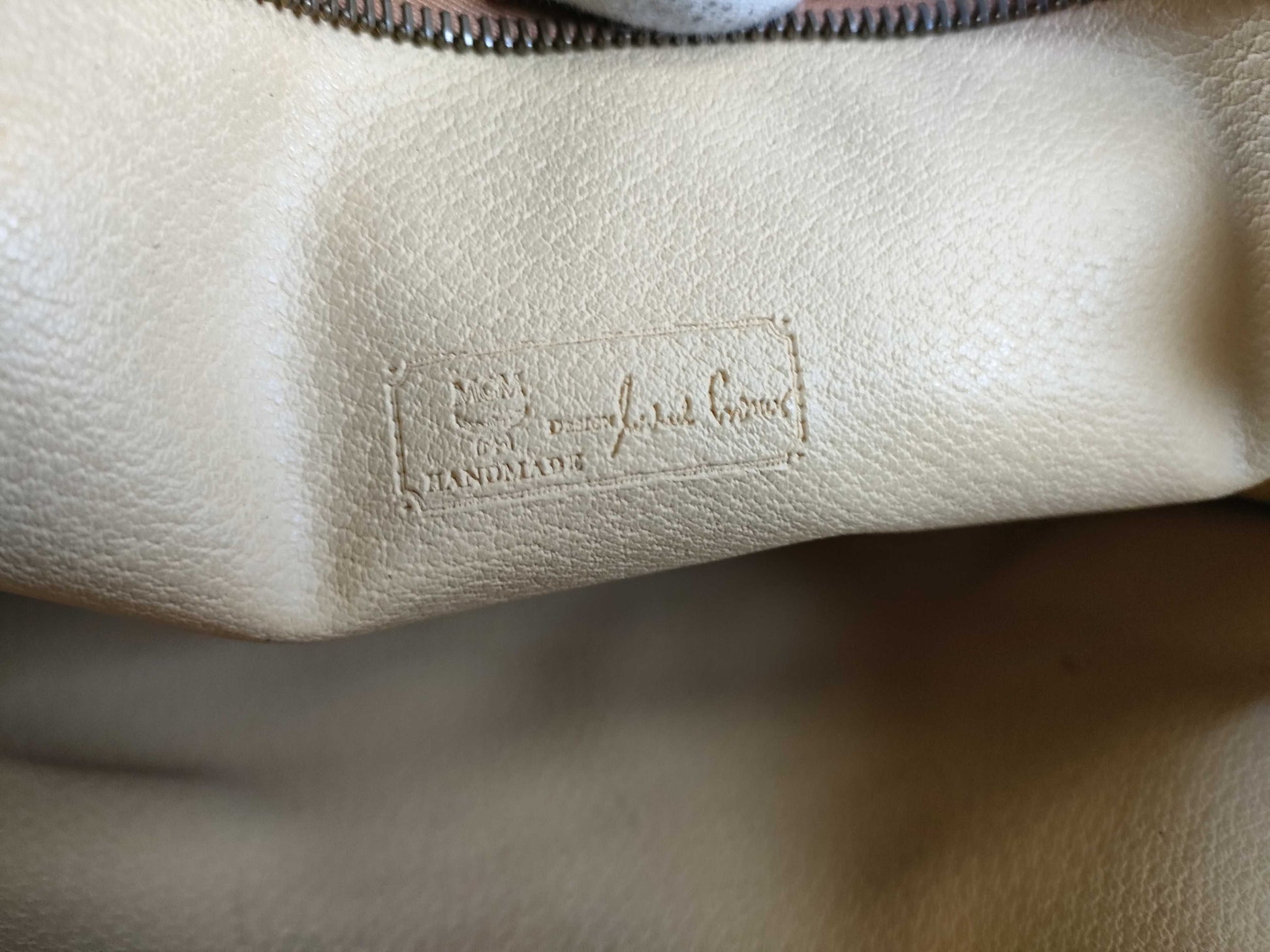 MCM Logogram Second Bag PVC Camel Second Bag