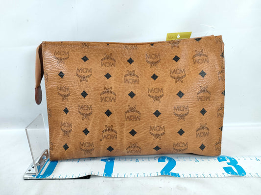 MCM Logogram Second Bag PVC Camel Second Bag
