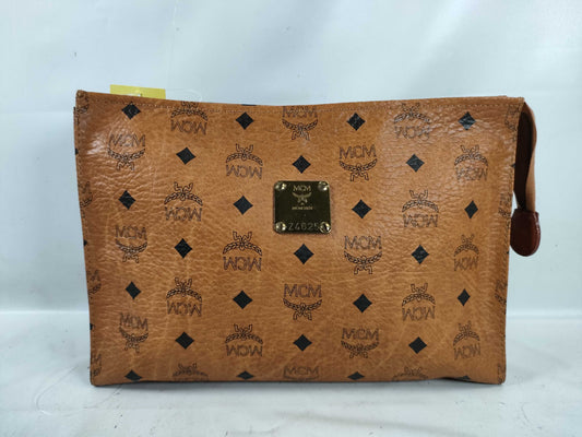 MCM Logogram Second Bag PVC Camel Second Bag