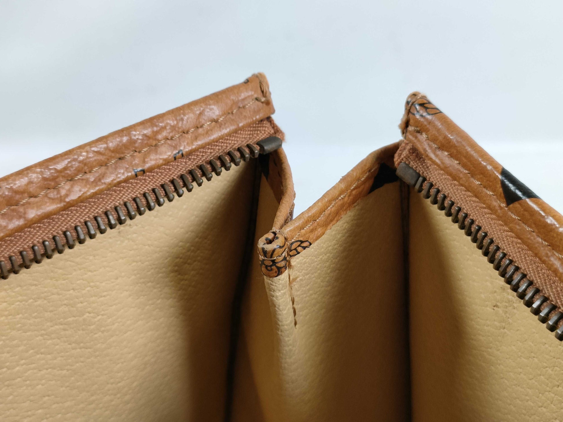 MCM Logogram Second Bag PVC Camel Second Bag