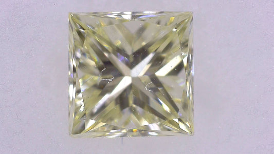 0.311ct UNDER N)VERY LIGHT YELLOW VS-2 ****/GD/GD FAINT NATURAL 3.85-3.83X2.65mm SQ Diamond Loose