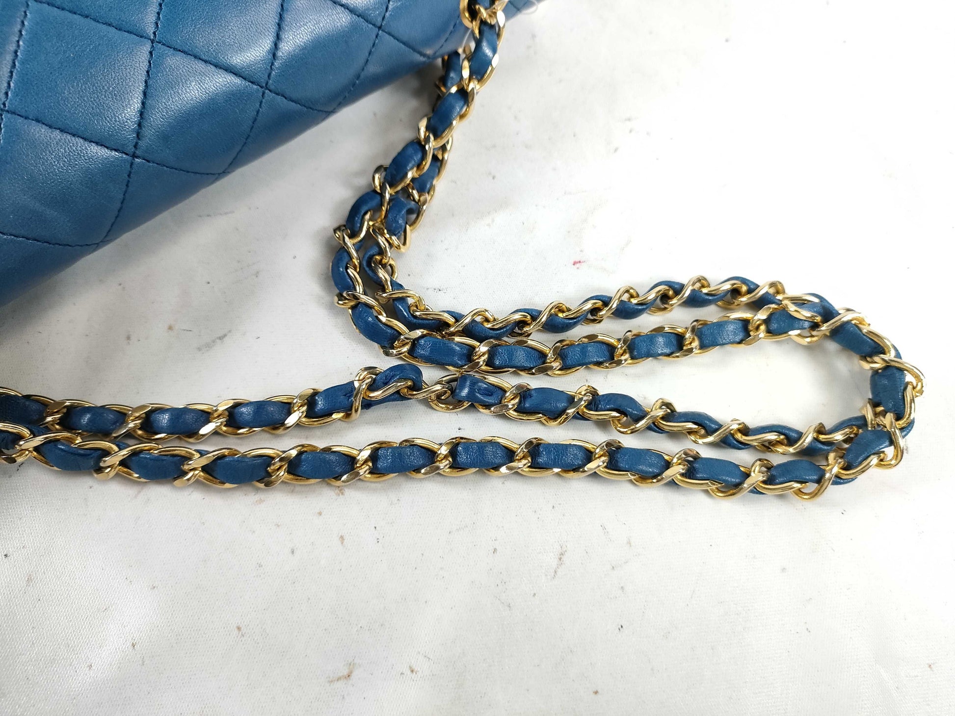 CHANEL Lambskin Double Flap Matelasse Shoulder Bag