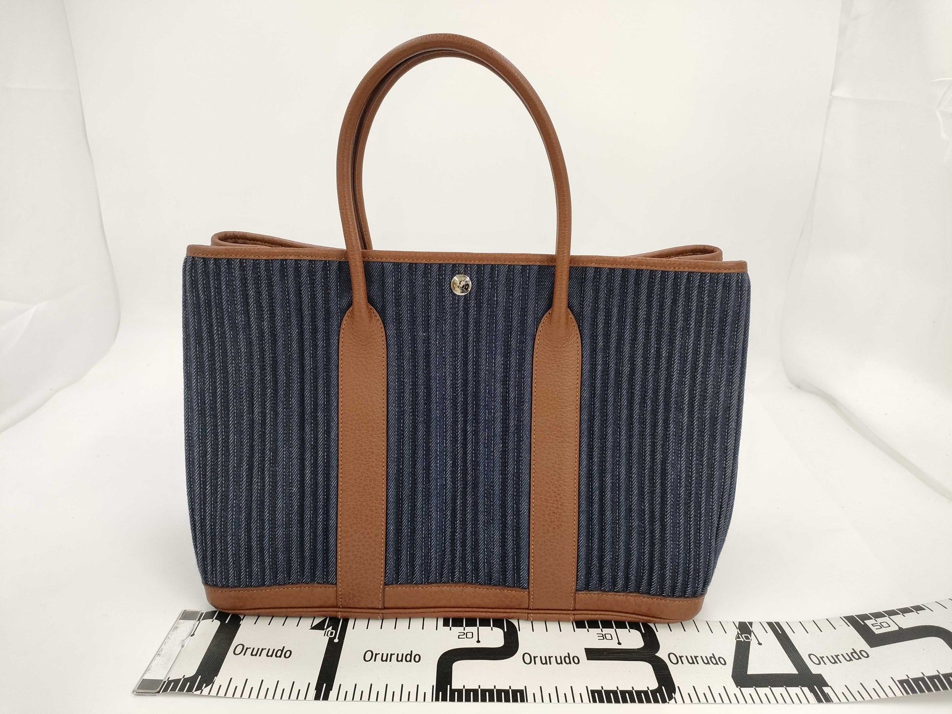 HERMES □L Garden Party Denim Handbag