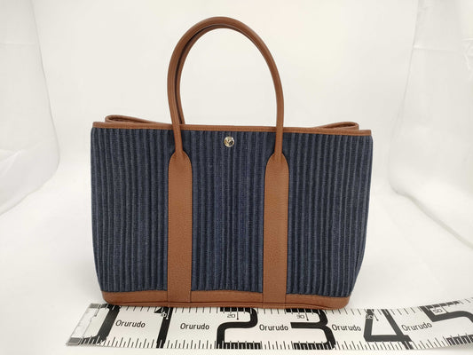 HERMES □L Garden Party Denim Handbag