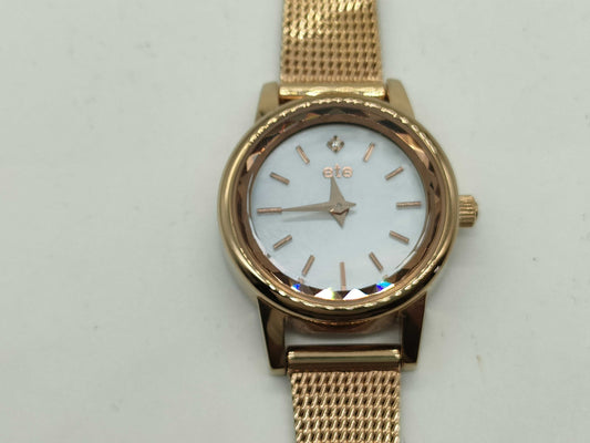 ete/Solar Watch/Analog/White/Gold/89039600 Women's Watch