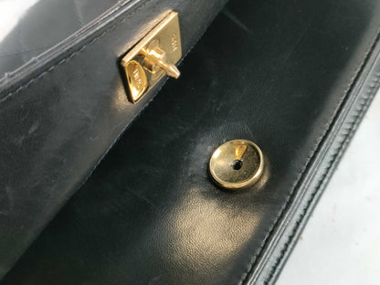 CHANEL Lambskin Push Lock Shoulder Bag