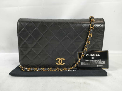CHANEL Lambskin Push Lock Shoulder Bag