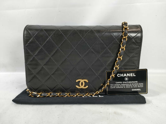 CHANEL Lambskin Push Lock Shoulder Bag