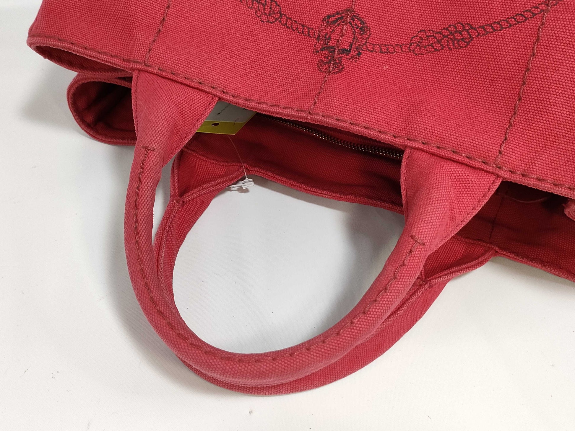 PRADA Canvas/Red/Strapless Tote Bag