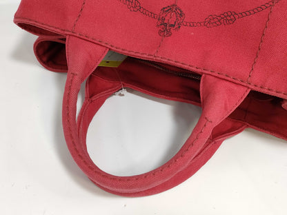 PRADA Canvas/Red/Strapless Tote Bag
