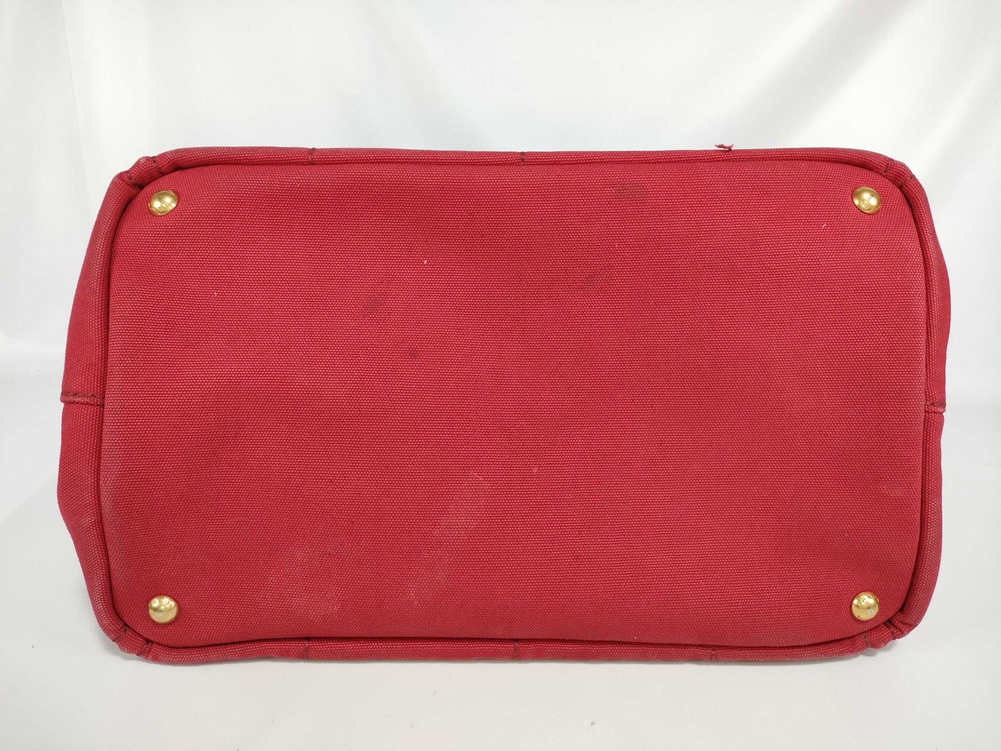 PRADA Canvas/Red/Strapless Tote Bag