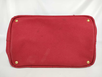 PRADA Canvas/Red/Strapless Tote Bag