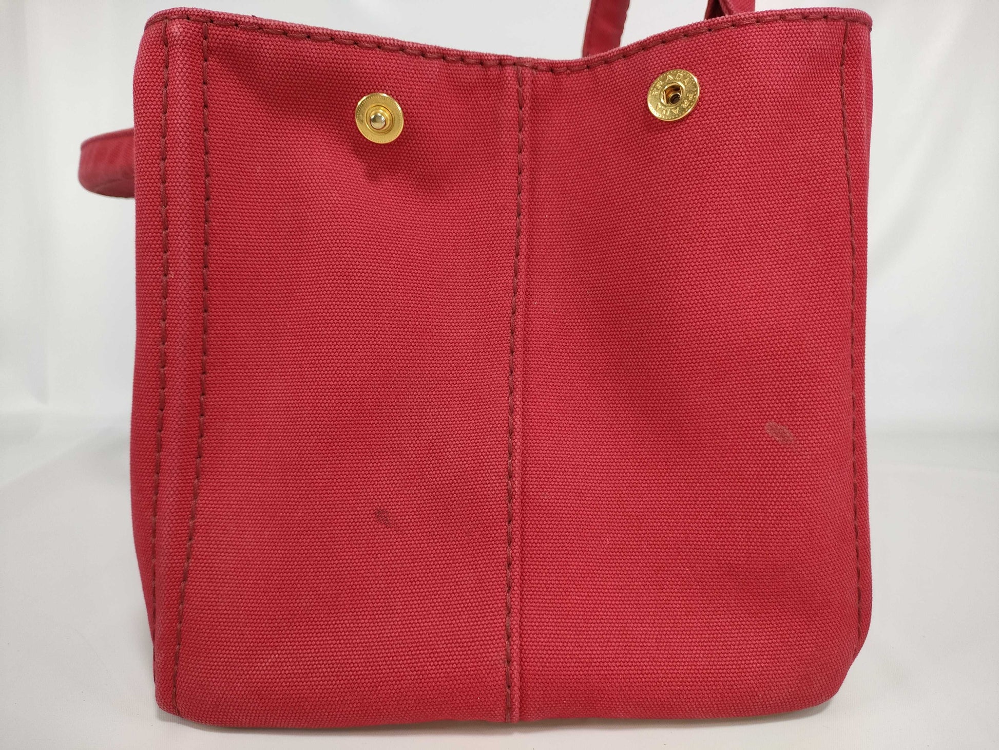 PRADA Canvas/Red/Strapless Tote Bag