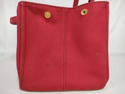 PRADA Canvas/Red/Strapless Tote Bag