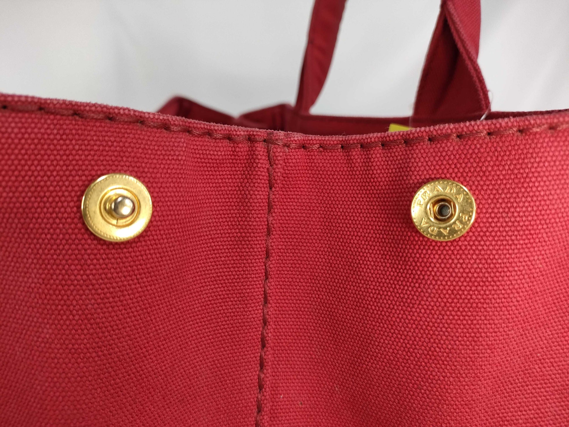 PRADA Canvas/Red/Strapless Tote Bag