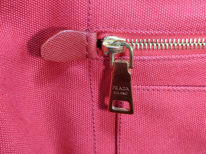 PRADA Canvas/Red/Strapless Tote Bag