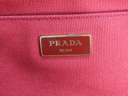 PRADA Canvas/Red/Strapless Tote Bag