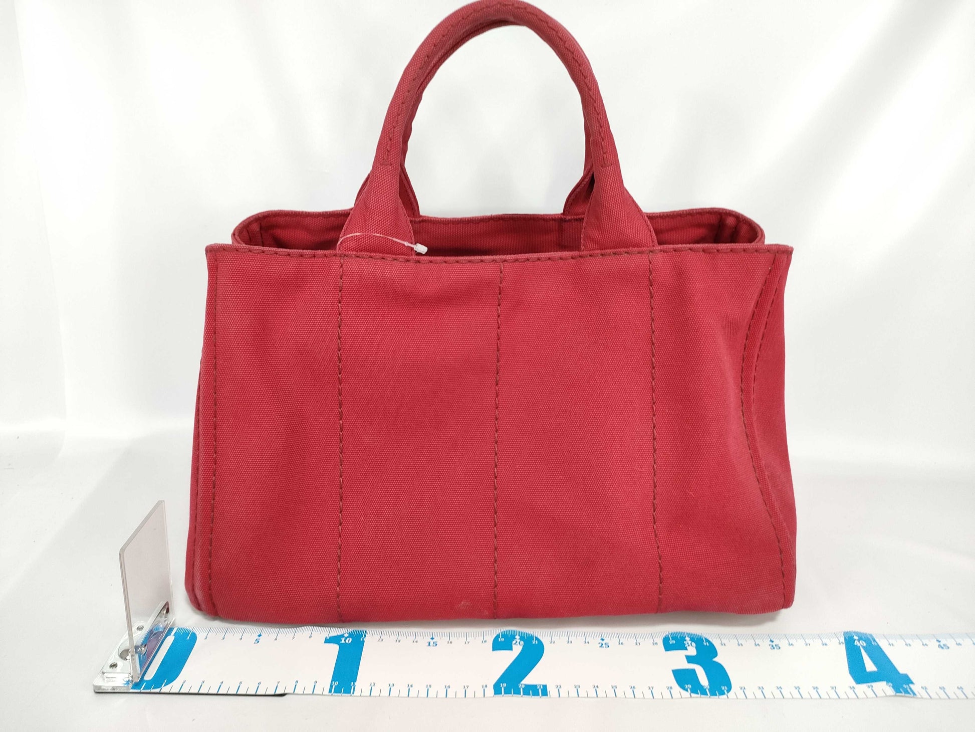 PRADA Canvas/Red/Strapless Tote Bag