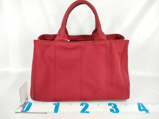 PRADA Canvas/Red/Strapless Tote Bag